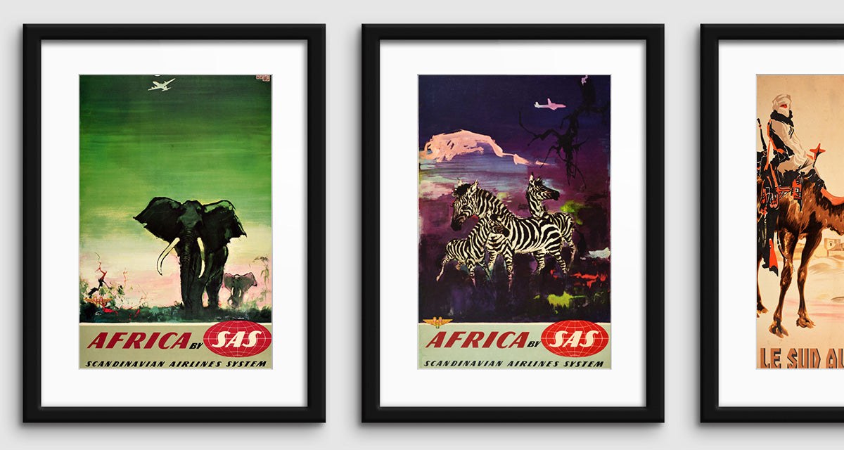 Framed SAS Africa travel posters