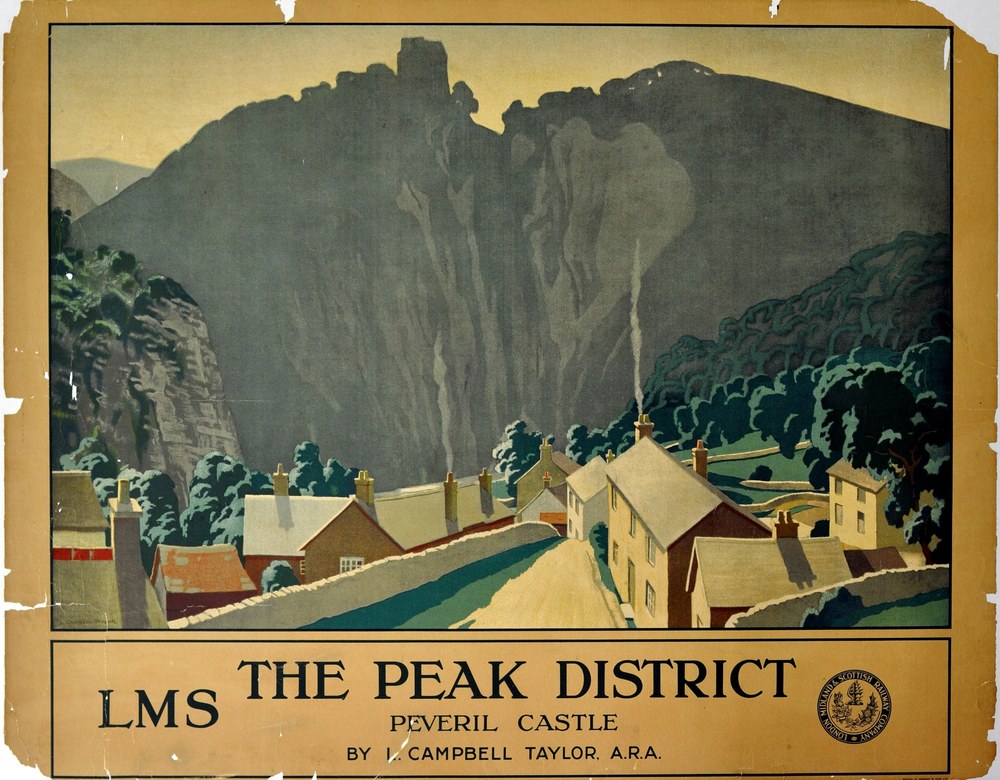 LMS Peak District poster before restoration